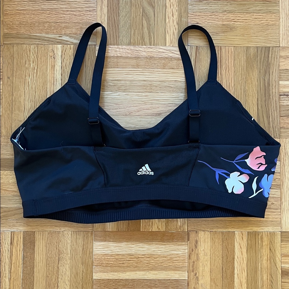 adidas Black Leggings with Floral Design - Picture 3 of 9